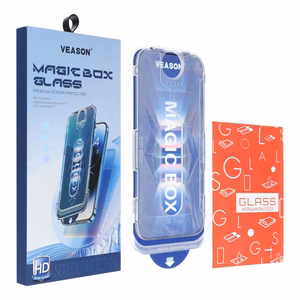 6D Pro Veason lengvai montuojamas stiklas + aplikatorius - Iphone 14 Pro Max juodas