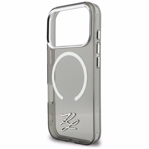 Karl Lagerfeld IML KL Script Logo MagSafe Dėklas for iPhone 17 Pro - juodas