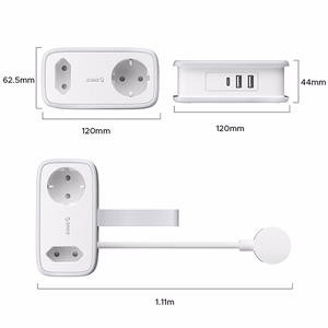 Orico AP3 65W GaN 6in1 удлинитель 2x AC + 2x USB-A + 2x USB-C - белый