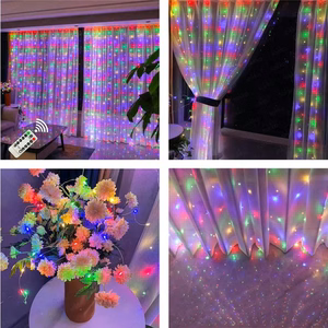 LED užuolaida (300 LED lempučių) 3Mx3M įvairiaspalvė