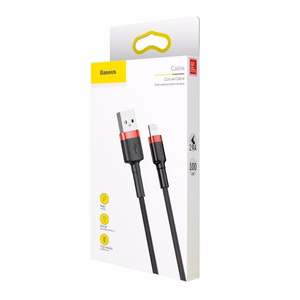 Baseus kabelis Cafule USB - Lightning 0,5m 2,4A raudonas-juodas