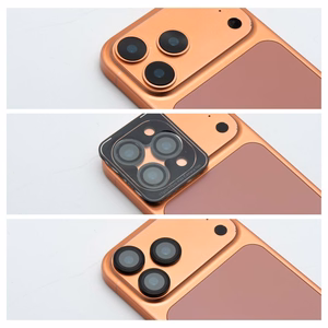 Blue Star „Easy Install“ grūdinto stiklo kameros objektyvų apsauga, skirta „iPhone 15 / 15 Plus“ – juoda