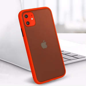 Vennus Color Button Bumper for Samsung Galaxy A20S Red