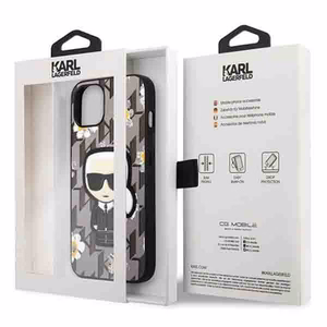 Karl Lagerfeld KLHCP13MPMNFIK1 iPhone 13 6.1" pilkas/pilkas Gėlių Ikonik Karl