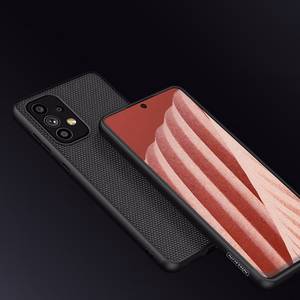 Nillkin Textured Case прочный усиленный чехол с гелевой рамкой и нейлоновой задней панелью для Samsung Galaxy A73 чёрный