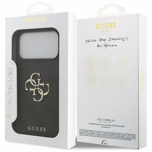 Guess PU 4G Metal Logo case for Apple iPhone 18 Pro Max, Grey