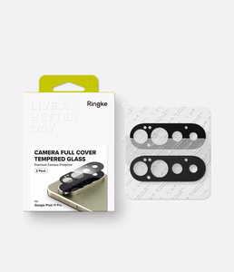 Ringke Tempered Glass kameros objektyvų apsauga, skirta „Google Pixel 11 Pro“, 2 vnt. – juoda