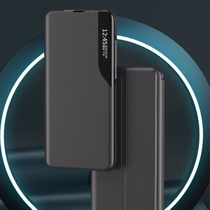 Eco Leather View Case Elegant Flip Cover Stand Function Poco M4 Pro 5G Black