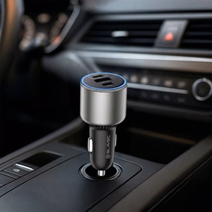 Blavec Car charger BS-06D-C Trip - USB + 2xType C - QC 3.0 18W PD 65W with Type C to Type C (CCBS06DCQ-U2CB) black