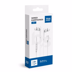 Wire earphones USB C (DAC) Blue Star M15C 1,2 m white