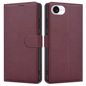 Dėklas Fancy Wallet Samsung A525 A52 4G/A526 A52 5G/A528 A52s 5G tamsiai raudonas