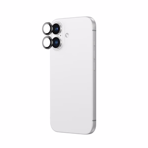 AmazingThing AR aliuminio 2 objektyvų stiklas su objektyvo rėmeliu iPhone 16 / 16 Plus - juodas