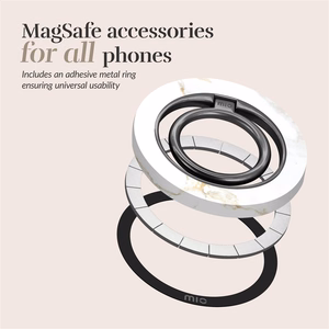 MIO White Marble Magsafe Case Compatible Ring Holder