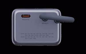 Išorinė baterija Xiaomi 10000 mAh QC PD 165W su integruotu laidu USB C PB1165MI su LED dispaly pilkas