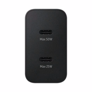 Samsung Power Adapter Duo EP-T5020XBEGEU sieninis įkroviklis 2x USB-C 50W – juodas