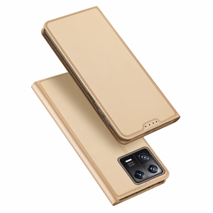 Dux Ducis Skin Pro dėklas telefonui Xiaomi 13 su kortelių laikikliu ir auksiniu stovu