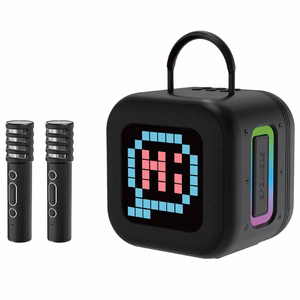 Blavec nešiojama Bluetooth garso kolonėlė WS-09 Karaoke Fun - 10W su 2 mikrofonais ir ekranu (WS09-2MB) juoda