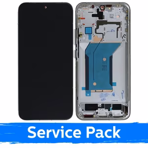 LCD ekranas skirtas Xiaomi 14 su rėmeliu / baltas / (Service Pack)