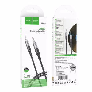 Cable AUX Jack 3,5 mm to Jack 3,5 mm Hoco 1 m UPA23 metal gray