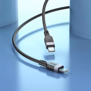 Силиконовый кабель USB-C — USB-C Hoco 3A 60W 3 м X109 чёрный