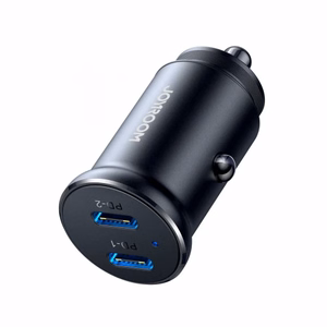 Įkroviklis automobilinis Joyroom (JR-CCN06) (2xUSB-C; 30W) juodas