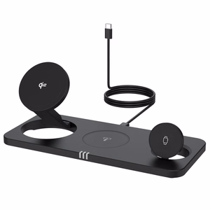 FORCELL F-ENERGY MagNetix 3w1 Qi2 20,5W belaidis įkroviklis suderinamas su MagSafe juodas