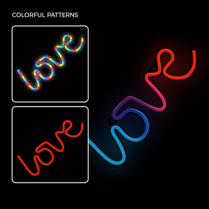 Neoninis LED RGB šviestuvas LOVE FLRN01 + RC Forever Light