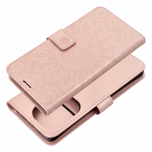 MEZZO knygos dėklas XIAOMI Redmi Note 13 Pro 4G / POCO M6 Pro 4G mandala rausvas auksas