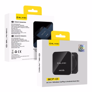 Blavec AI BOX adapteris Carplay Android Auto belaidis BCP-01 - Bluetooth Wifi + laidai USB to Type C & Type C to Type C (CPAABCP01-BWB) juodas
