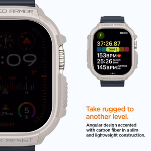 Spigen Rugged Armor dėklas Apple Watch Ultra 1 / 2 (49mm) - smėlio spalvos