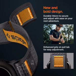 Spigen Athlex Air 2 Strap for Apple Watch (44 / 45 / 46 / 49 mm) - Black and Orange
