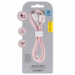 Blavec Кабель Candy плетёный - USB to Type C - PD 60W 3A 3 метра Apple CarPlay/Android Auto (CCA-UC3P30) розовый