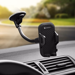Automobilinis universalus telefono laikiklis Forcell (17cm) Long arm tvirtinamas ant prietaisų skydelio, juodas