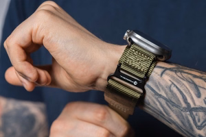 FORCELL F-DESIGN FA05 nailoninis dirželis APPLE laikrodžiui 42 / 44 / 45 / 49 mm žalias