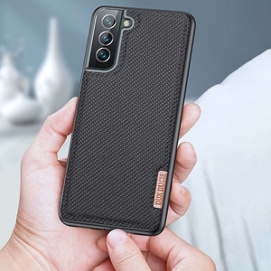 Dux Ducis Fino dėklas yra pagamintas iš nailono medžiagos Samsung Galaxy S22 + (S22 Plus) mėlynas