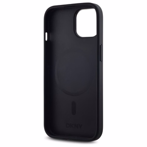 DKNY Paprastas logotipas Magnetinis dėklas telefonui iPhone 15 Plus - juodas