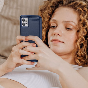 Carbon dėklas telefonui Realme C31 lankstus silikoninis anglies dėklas juodas
