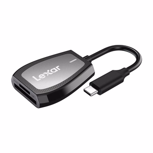 „Lexar“ dviejų lizdų SD/microSD atminties kortelių skaitytuvas, USB-C