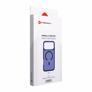 Case for iPhone 18 Pro / 17 Pro Forcell F-Protect Smoke Hybrid Premium compatible with MagSafe navy blue