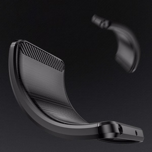 Чехол Carbon Case для Xiaomi Redmi A1+ гибкий силиконовый под карбон чёрный