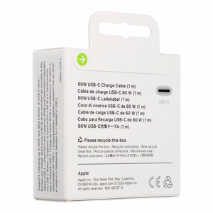 Apple оригинальный кабель USB C to C 60W MW493ZM/A A2795 1m блистер белый