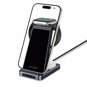 Tech-Protect QI15W-A26 indukcinis įkroviklis 15W 3in1 išmaniesiems telefonams / ausinėms / Apple Watch - juodas