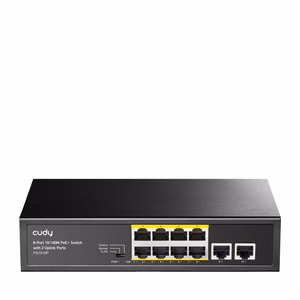 Cudy FS1010P tinklo komutatorius Fast Ethernet (10/100) Power over Ethernet (PoE) juodas