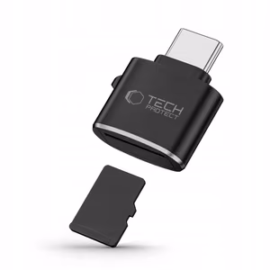 Tech-Protect UltraBoost USB-C microSD/TF kortelių skaitytuvo adapteris - juodas
