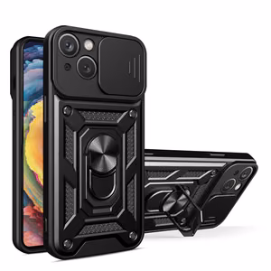 Hybrid Armor Camshield dėklas telefonui Realme 10 Pro šarvuotas dėklas su kameros dangteliu juodas