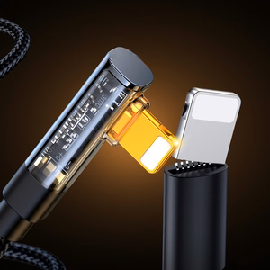 Joyroom S-UL012A6 gaming Lightning / USB-A 90° kabelis, 2,4A, 1,2 m, juodas
