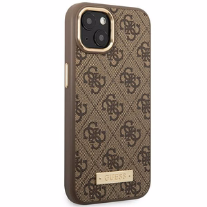 Guess GUHMP14MU4GPRW iPhone 14 Plus 6.7 "rudas / rudas kietas dėklas 4G Logo Plate MagSafe