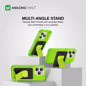 Amazing Thing Titan Pro Neon Mag piniginės dėklas 10FT IP156.7PTWGN Iphone 15 Pro Max žalia su stovu
