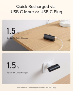 Powerbank Veger PlugOn (W0556/V0556) PD QC3.0 3A 20W 5000 mAh with a built-in connector Type C black