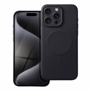Чехол для iPhone 15 Pro Max силиконовый Mag Cover совместимый с MagSafe чёрный